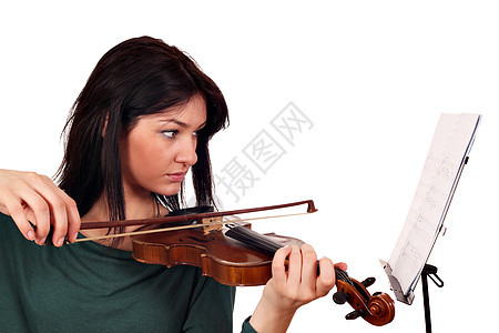 美丽的女孩拉小提琴快乐音乐音乐家娱乐青年女士黑发乐趣乐器冒充图片