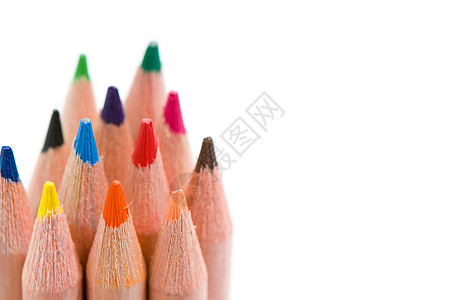 彩色铅笔彩虹调色板团体光谱绘画乐器大学蜡笔艺术木头图片
