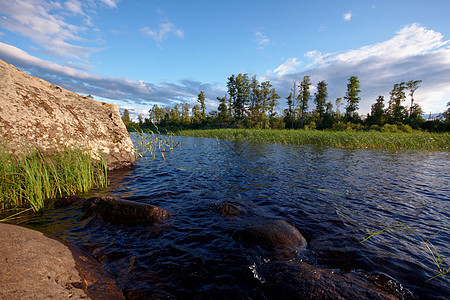 水地景观阳光闲暇森林岩石蓝色液体环境太阳波纹反射图片