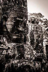 柬埔寨吴哥的Bayon寺庙雕刻遗产考古学建筑旅行旅游雕塑文化宗教佛教徒雕像图片