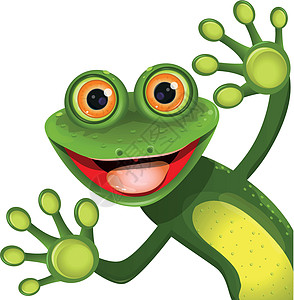 绿色青蛙语言喜悦动物红色舌头兴趣好奇心插图动物群眼睛图片