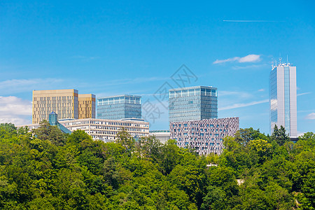 卢森堡基尔赫贝格地区鸟瞰图摩天大楼建筑学城市办公室旅游旅行鱼眼明信片景观图片