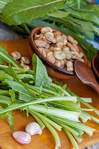 法瓦豆和薯豆豆子美食食物饮食菊苣棕色蔬菜农业豆类图片