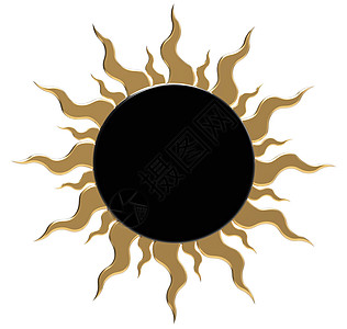 黑太阳阳光太阳黑色圆圈圆形插图射线白色背景图片