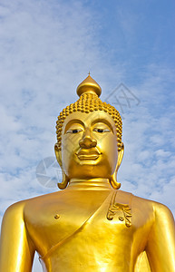 佛寺的金佛雕像寺庙文化宗教金子雕塑蓝色冥想遗产旅游旅行图片