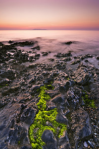 日出海景地平线场景阳光旅游海浪太阳海洋海滩岩石风景图片