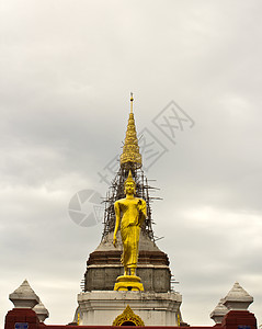 金佛雕像数字宗教天空旅游雕塑信仰寺庙旅行文化精神图片