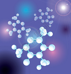 分子结构 有平板的分子结构 科学抽象背景图片