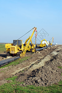 有天然气管道的建筑工地路线活力挖掘工作气体建造运输工具图片