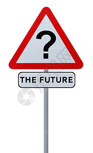 未来问号路标交通标点标志指示牌警告白色红色冒险图片