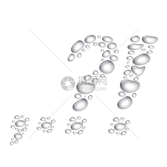 字母数插图玻璃学校写作气泡雨滴凝胶拉丁字体数字图片
