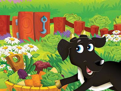 在农场蔬菜教育儿童插画盘子农田插图动物横幅墙纸花朵山羊村庄食物图片