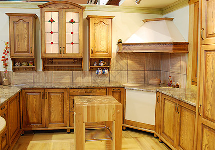 内地有新的木制厨房图片
