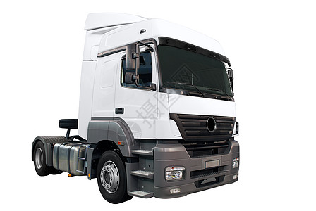 白色上孤立的重白色卡车运输载体车轮车辆驾驶商品货运贸易图片