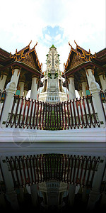 反射对称的泰国寺庙图片