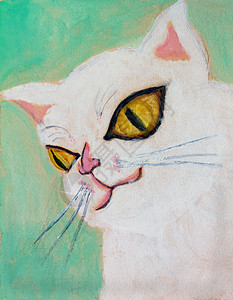 绘画猫爪子墨水水彩艺术家插图木板虎斑猫咪婴儿卡通片背景图片