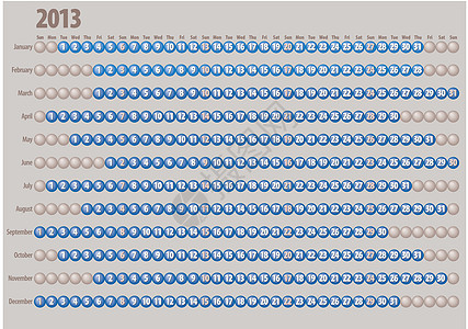 2013 日历  英文数据杂志程序调度办公室时间顺序日程规划师插图图片