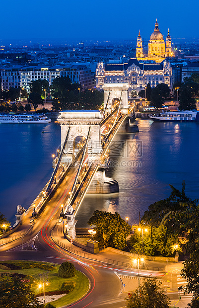 连链桥和丹布夜 布达佩斯图片