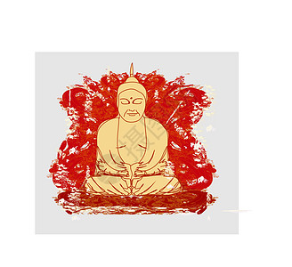 中华传统艺术佛教模式的矢量者宗教腹部文化艺术偶像中风刷子祷告男人精神图片