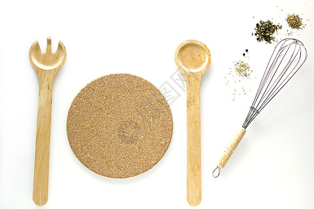 烹饪概念刀具面包材料香料打蛋器文化桌子厨具厨房厨师图片