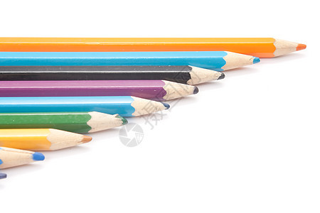 蜡笔是串连的艺术绿色紫色黑色黄色蓝色白色橙子图片