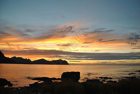 Lofoten 灯光表演杂技群岛背景图片