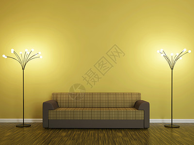 沙发长椅房子家具大厦木地板客厅公寓软垫装饰建筑学图片