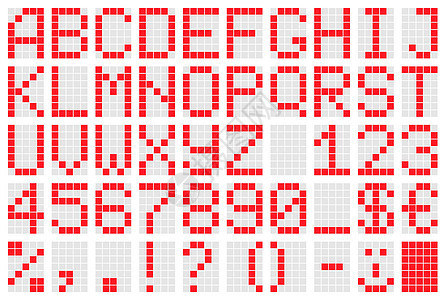 字母字母顺序数字界面白色矩阵字体马赛克电脑展示插图红色图片