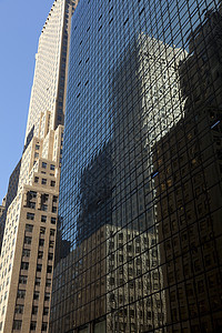 美国纽约的摩天大楼城市玻璃建筑学建筑背景图片