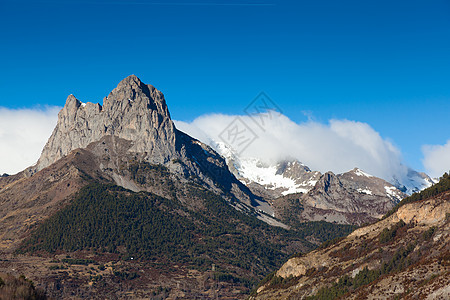 比利牛斯 特纳河谷 韦斯卡 阿拉贡 西班牙晴天山脉多云登山旅行石头首脑岩石图片