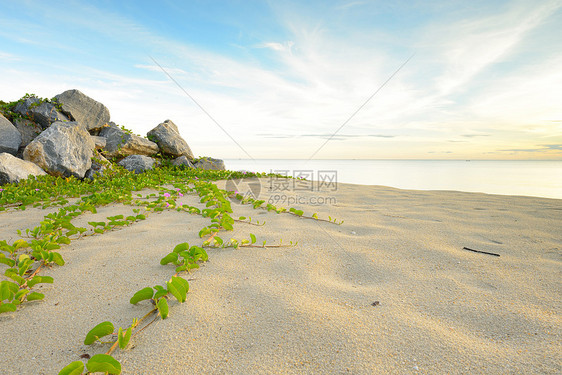 海滩的风景海景天空热带蓝色旅行海岸线岩石放松假期海岸图片