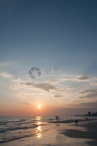 巴纳马市海滩佛罗里达日落海岸假期海湾风景海滩水平海岸线图片