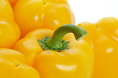 黄铃辣椒食物横截面蔬菜黄色健康饮食绿色尾巴图片