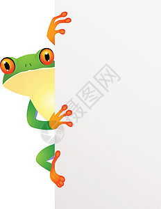 带空白标志的青蛙图片