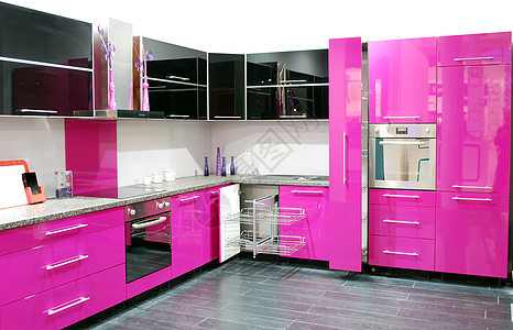 粉色厨房图片