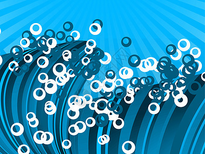 蓝色海浪冲浪商业液体风暴气泡天空波纹流动漩涡插图图片