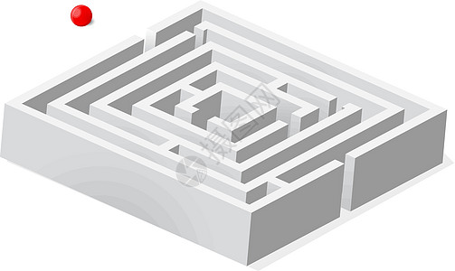 灰色迷宫和红球图片
