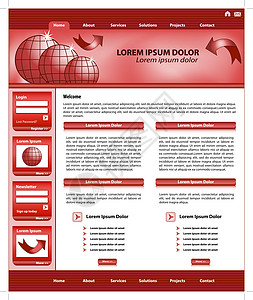 网站模板设计红色图片