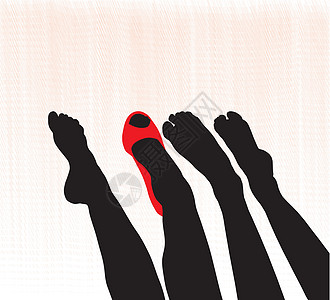 女脚女孩黑色红色女性栗色鞋类水平图片