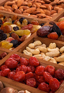 干燥的弗里和坚果干果小吃干枣甜食食物干货腰果健康饮食葡萄干情调图片