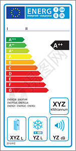 冷冻机机能源评级图诊断红色评分活力机器冰箱绿色生态橙子精力图片
