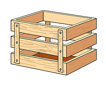 包装木箱木箱水果白色棕色包装盒子木头仓库插画