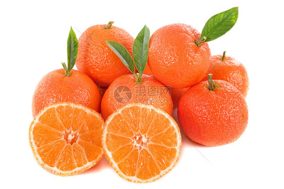 橘红色橘子叶子食物团体工作室橙子水果图片