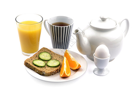 早餐咖啡化合物维生素活力玻璃白色水果蔬菜盘子面包图片