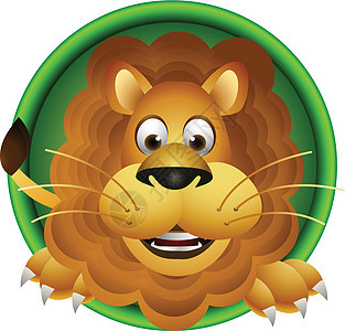 可爱的狮子头卡通漫画狮子动物园野生动物横幅招牌动物大草原边界丛林哺乳动物图片
