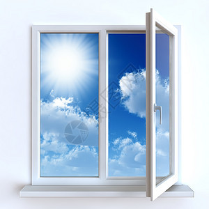 窗口对着白墙 阴云的天空和太阳打开住宅建筑学框架建造房子玻璃财产住房建筑自由图片