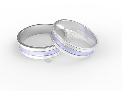白色背景的金银婚戒和银银婚戒被孤立反射已婚仪式金属夫妻婚礼财富奢华宏观戒指图片