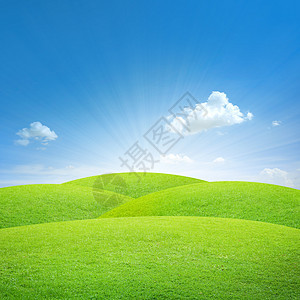 蓝色天空的绿地气候气象场景阳光天气自由柔软度环境云景天际图片