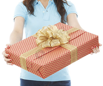 为了你生日盒子白色金子圣诞礼物绿色丝带生日礼物图片