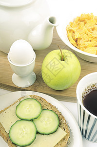 早餐玻璃餐厅盘子咖啡店碳水设备薄片化合物餐饮橙汁图片